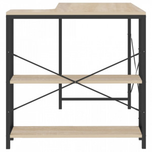 Birou de computer, negru/stejar, 110x72x70 cm, lemn prelucrat - V30215V - Img 4