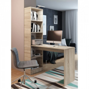 Birou, măsuţă, masă PC cu rafturi, sonoma, 125 cm - TP255557 - Img 2