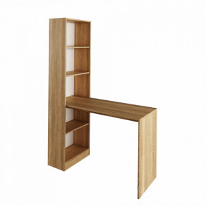 Birou, măsuţă, masă PC cu rafturi, sonoma, 125 cm - TP255557 - Img 5