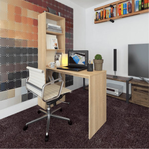 Birou, măsuţă, masă PC cu rafturi, sonoma, 125 cm - TP255557 - Img 8