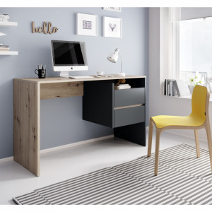Birou, măsuţă, masă PC, gri şi stejar, 125 cm - TP269209 - Img 2