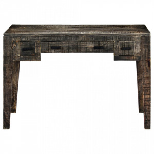 Birou, negru, 110 x 50 x 75 cm, lemn masiv de mango - V247913V - Img 3