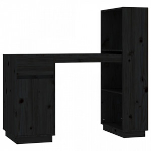 Birou, negru, 110x53x117 cm, lemn masiv de pin - V814513V