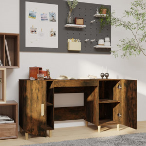 Birou, stejar fumuriu, 140x50x75 cm, lemn compozit - V817549V - Img 3