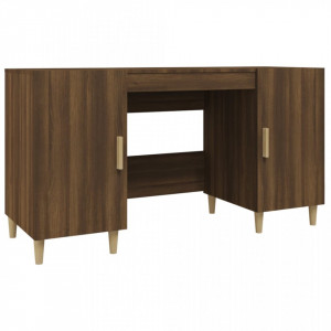 Birou, stejar maro, 140x50x75 cm, lemn compozit - V817551V
