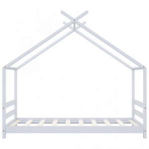 Cadru pat de copii, alb, 80 x 160 cm, lemn masiv de pin - V289611V - Img 4