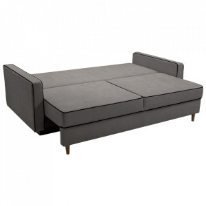 Canapea extensibilă, gri / negru, 213x100x90 cm - TP304100 - Img 5
