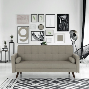 Canapea extensibilă, material gri-maro taupe, 189x76x89 cm - TP234740 - Img 17