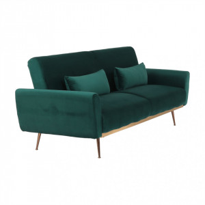 Canapea extensibilă, material textil Velvet smarald, 211x83x85cm - TP263648 - Img 9