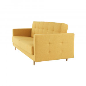 Canapea tapiţat 3 locuri, material textil muştar, 207x92x94 cm - TP209299 - Img 5