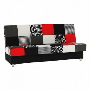Canapea, textil roşu/gri/negru, 195x90x90 cm - TP69563 - Img 19