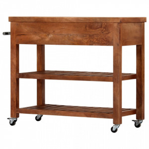 Carucior de bucatarie, 100x48x89 cm, lemn masiv de acacia - V282753V - Img 4