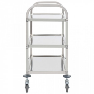 Carucior de bucatarie 3 niveluri 107x55x90 cm otel inoxidabil - V50914V - Img 3