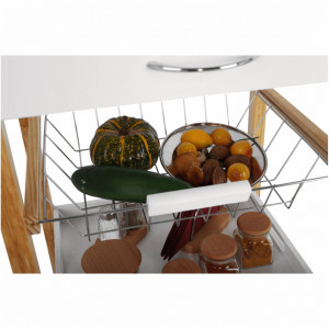 Carucior de servire, alb/natural, 50x40x83 cm - TP255861 - Img 4
