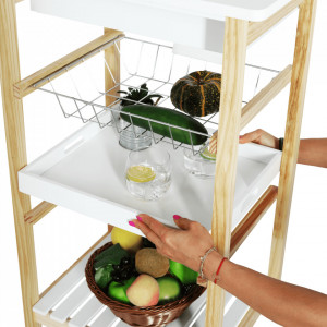 Carucior de servire, alb/natural, 50x40x83 cm - TP255861 - Img 15