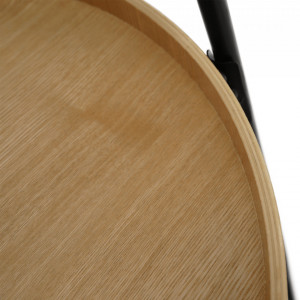 Cărucior de servire, culoarea stejar/negru, 43x40x78 cm - TP302749 - Img 13
