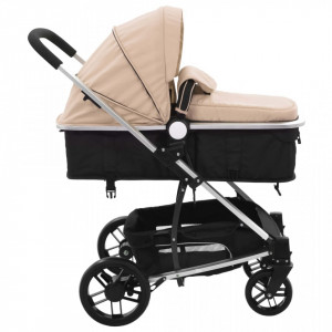 Carut/landou pentru copii 2-in-1, gri taupe si negru, aluminiu - V10154V - Img 4