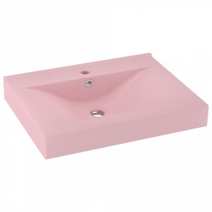 Chiuvetă baie lux orificiu robinet roz mat 60x46 cm ceramică - V147021V - Img 1