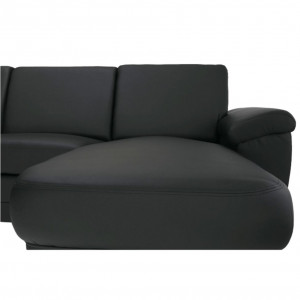 Colţar în formă de U, piele ecologică neagră, model dreapta, 330x88x215/153 cm - TP108349 - Img 6