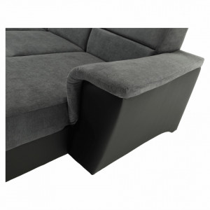 Colţar, piele eco neagră/textil gri închis, stânga - TP149897 - Img 7