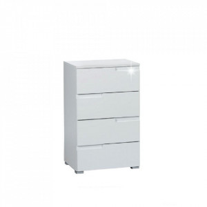 Comodă 4 sertare,50x80x40 cm, alb lucios - TP107542 - Img 6