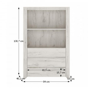 Comodă, 84x130,7x40,2 cm, alb craft - TP107265 - Img 2