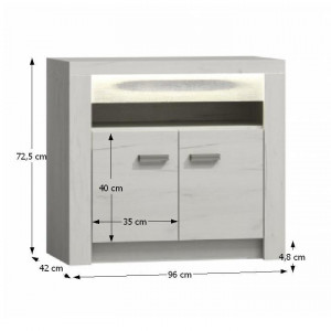 Comodă alb craft, 96x72x42 cm - TP108490 - Img 2
