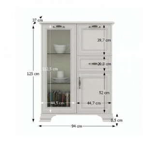 Comodă cu bar, 94x37x125,3 cm, crem - TP147858 - Img 7