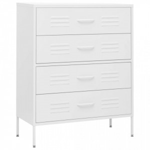 Comodă cu sertare, alb, 80x35x101,5 cm, oțel - V336206V