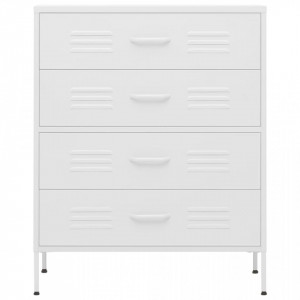 Comodă cu sertare, alb, 80x35x101,5 cm, oțel - V336206V - Img 3