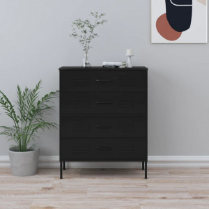 Comodă cu sertare, negru, 80x35x101,5 cm, oțel - V336205V - Img 2