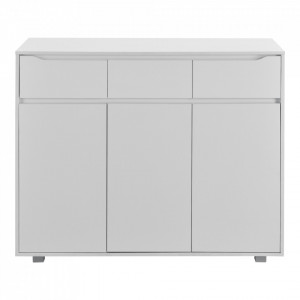 Comoda Hallefors W3 cu 3 sertare si 3 dulapuri cu usi, 101,5 x 120 x 48 cm, PAL/invelis melamina, alb - P72528810 - Img 3