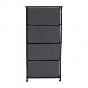 Comodă înaltă cu sertare textile, negru și gri, 45x95x30 cm - TP278291 - Img 18