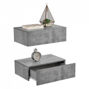 Comoda, set 2 buc, efect beton - P56253870 - Img 4