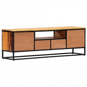 Comoda TV, 120 x 30 x 40 cm, lemn masiv recuperat si otel - V282726V - Img 4