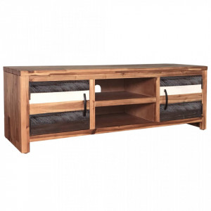 Comodă TV, 120x35x40 cm, lemn masiv de acacia - V246044V - Img 2