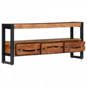 Comoda TV, 140 x 30 x 45 cm, lemn masiv de acacia - V247736V - Img 3