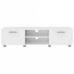 Comodă TV, alb, 140x40x35 cm, lemn prelucrat - V340628V - Img 3