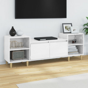 Comodă TV, alb extralucios, 160x35x55 cm, lemn prelucrat - V821190V - Img 2