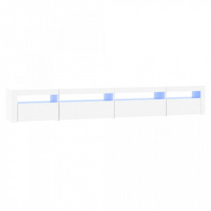 Comodă TV cu lumini LED, alb, 270x35x40 cm - V3152746V