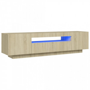 Comodă TV cu lumini LED, stejar sonoma, 160x35x40 cm - V804430V
