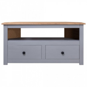 Comoda TV de colt gri 93x49x49 cm lemn masiv pin - V282686V - Img 2