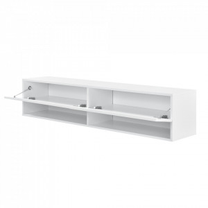 Comoda TV de perete cu 2 usi si 2 rafturi, alb - P73294039 - Img 2