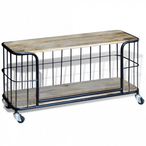 Comoda TV din lemn de mango 100x40x45 cm - V243301V - Img 4