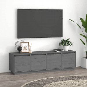 Comodă TV, gri, 156x37x45 cm, lemn masiv de pin - V814396V - Img 2