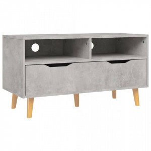 Comodă TV, gri beton, 90x40x48,5 cm, lemn prelucrat - V326781V