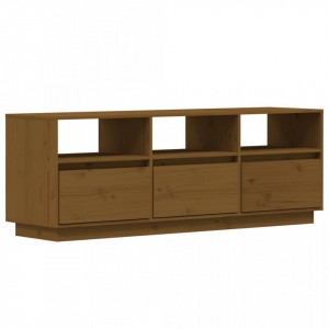 Comodă TV, maro miere, 140x37x50 cm, lemn masiv de pin - V813433V
