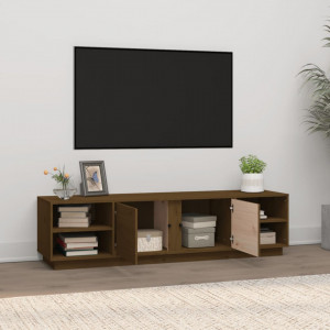 Comodă TV, maro miere, 156x40x40 cm, lemn masiv de pin - V814457V - Img 3