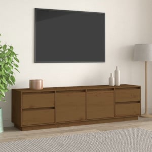 Comodă TV, maro miere, 176x37x47,5 cm, lemn masiv de pin - V814322V - Img 2