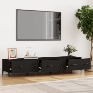 Comodă TV, negru, 150x34,5x30 cm, lemn prelucrat - V812646V - Img 3